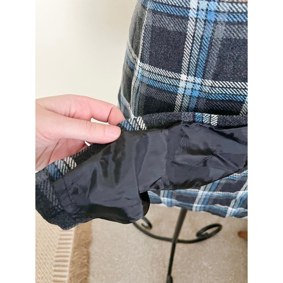 Vintage 34th & 10th 90s Blue Tartan Plaid Wrap Skirt - Picture 5 of 8